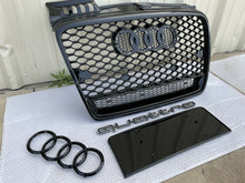 RacerSpares RS4 Style Honeycomb Mesh Grille Front Bumper Grill for Audi A4 B7 2005-2008