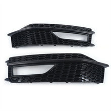 RacerSpares Fog Light Cover Lamp Grille Grill for 2013-2016 Audi A4 B8.5 S-line S4 All Black