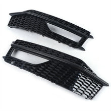 RacerSpares Fog Light Cover Lamp Grille Grill for 2013-2016 Audi A4 B8.5 S-line S4 All Black